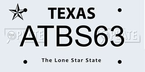 ATBS63 Texas License Plate