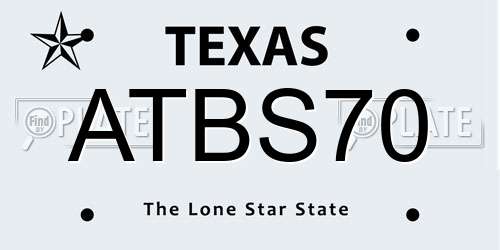 ATBS70 Texas License Plate