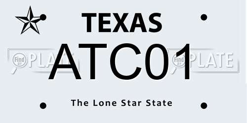 ATC01 Texas License Plate
