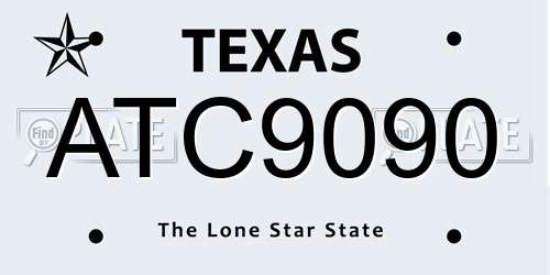ATC9090 Texas License Plate
