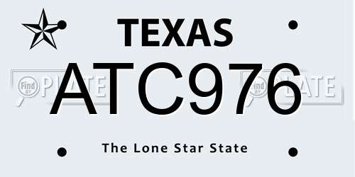 ATC976 Texas License Plate
