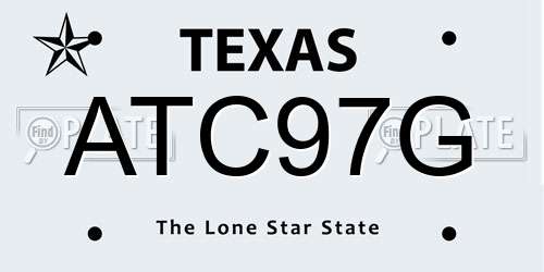 ATC97G Texas License Plate