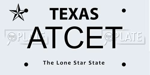 ATCET Texas License Plate