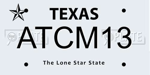 ATCM13 Texas License Plate