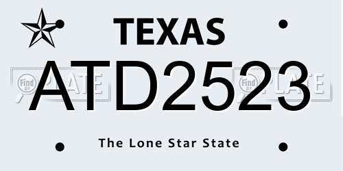 ATD2523 Texas License Plate