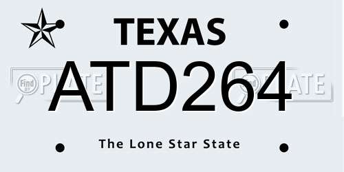 ATD264 Texas License Plate