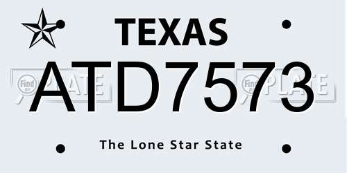 ATD7573 Texas License Plate