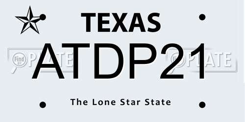 ATDP21 Texas License Plate