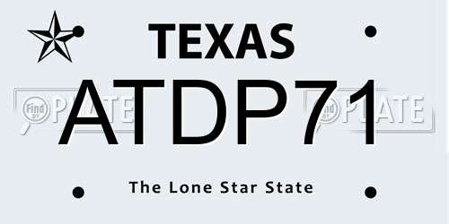 ATDP71 Texas License Plate