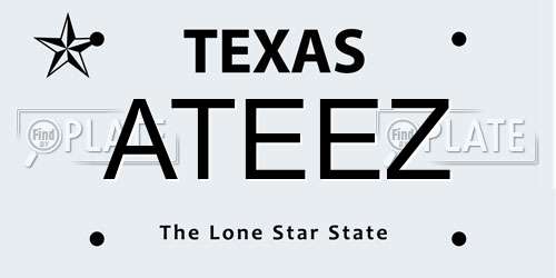 ATEEZ Texas License Plate