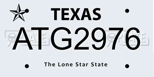 ATG2976 Texas License Plate