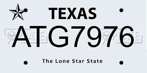 ATG7976 Texas License Plate