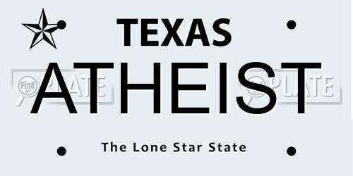 ATHEIST Texas License Plate
