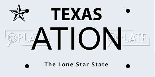 ATION Texas License Plate