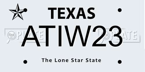 ATIW23 Texas License Plate