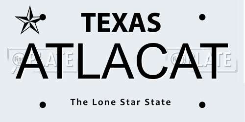 ATLACAT Texas License Plate