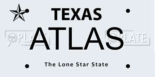 ATLAS Texas License Plate