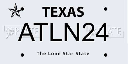 ATLN24 Texas License Plate