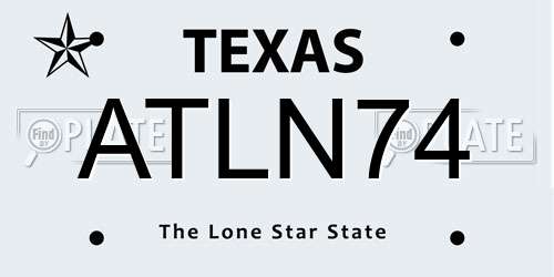 ATLN74 Texas License Plate