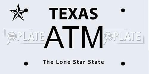 ATM Texas License Plate