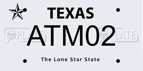 ATM02 Texas License Plate