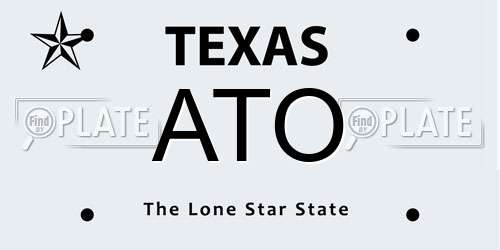ATO Texas License Plate
