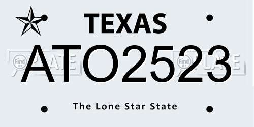 ATO2523 Texas License Plate