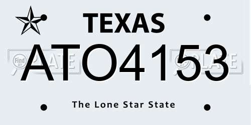 ATO4153 Texas License Plate