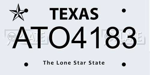 ATO4183 Texas License Plate