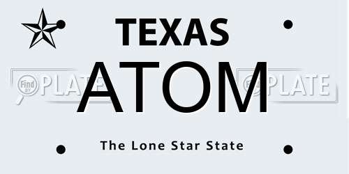 ATOM Texas License Plate