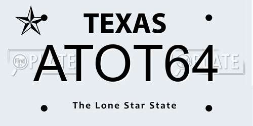ATOT64 Texas License Plate