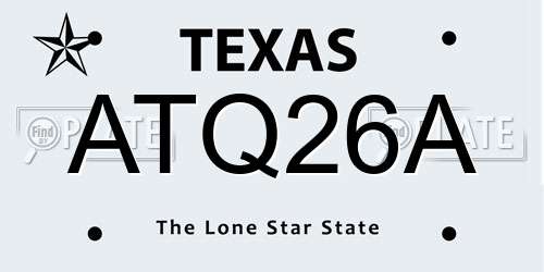 ATQ26A Texas License Plate