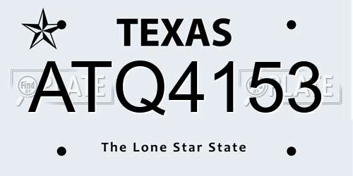 ATQ4153 Texas License Plate