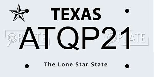 ATQP21 Texas License Plate