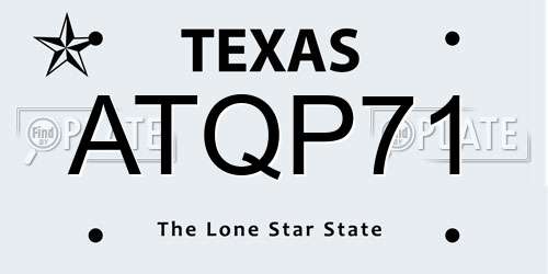 ATQP71 Texas License Plate