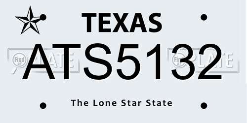 ATS5132 Texas License Plate