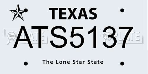ATS5137 Texas License Plate