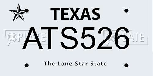 ATS526 Texas License Plate