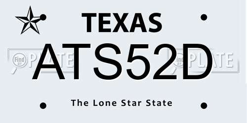 ATS52D Texas License Plate