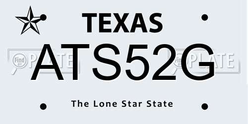 ATS52G Texas License Plate