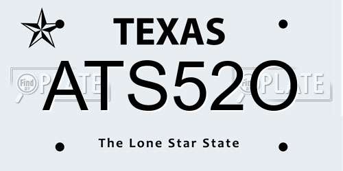 ATS52O Texas License Plate
