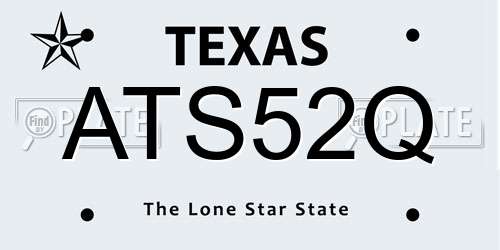 ATS52Q Texas License Plate