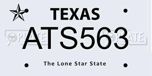 ATS563 Texas License Plate