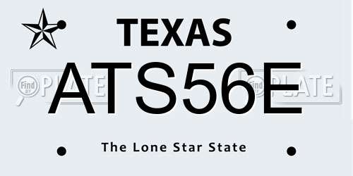 ATS56E Texas License Plate