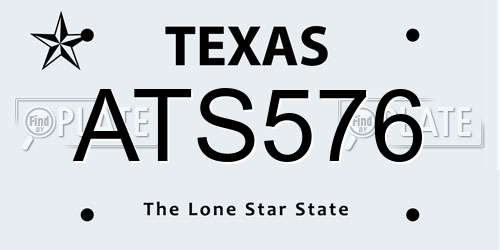 ATS576 Texas License Plate