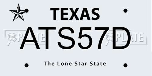 ATS57D Texas License Plate