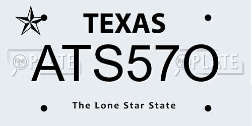 ATS57O Texas License Plate