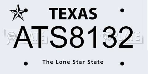 ATS8132 Texas License Plate