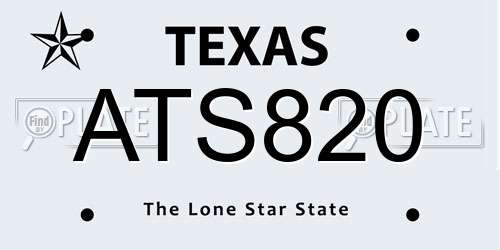 ATS820 Texas License Plate