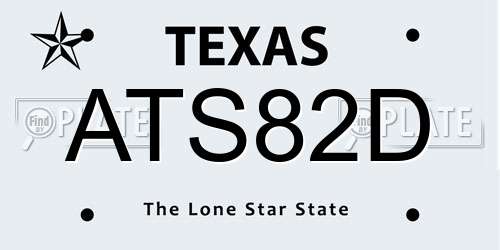 ATS82D Texas License Plate